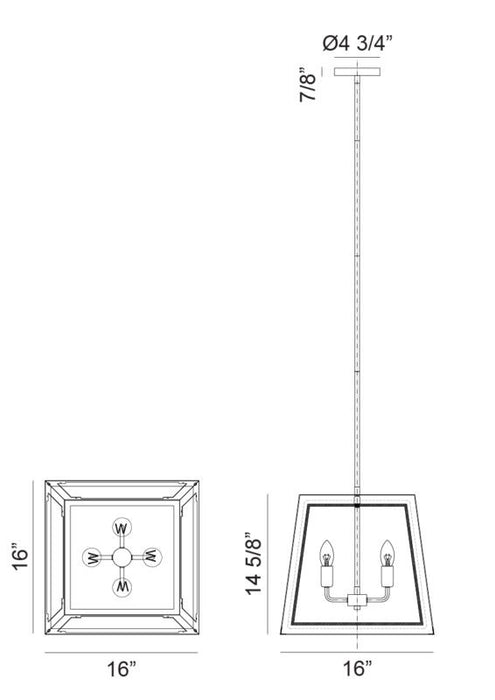 Matteo Lighting - C72104MBAG - Four Light Pendant - Rosalie