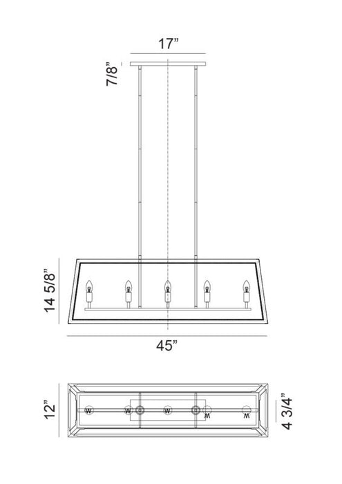 Matteo Lighting - C72105MBAG - Five Light Pendant - Rosalie