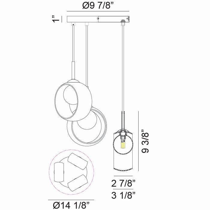 Matteo Lighting - C60603AGCL - LED Pendant - Delcia