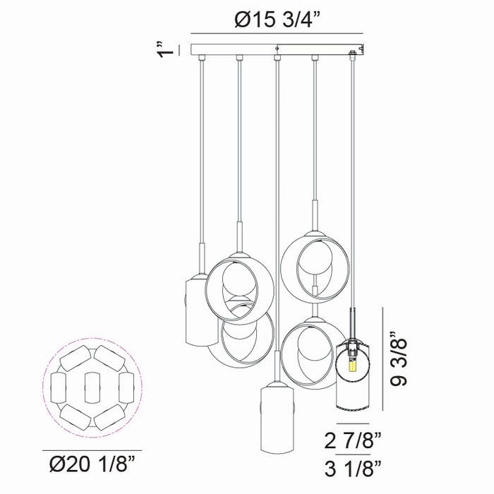 Matteo Lighting - C60607AGCL - LED Pendant - Delcia