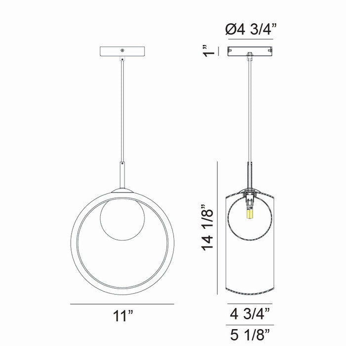 Matteo Lighting - C60611AGCL - LED Pendant - Delcia