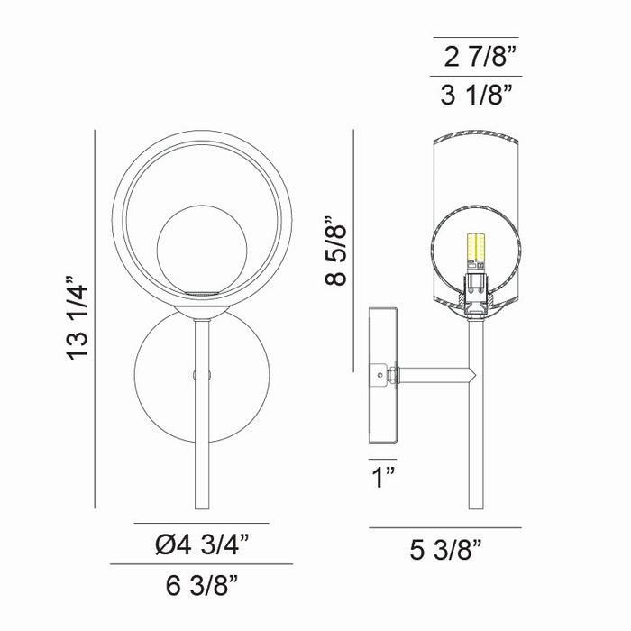 Matteo Lighting - W60601AGCL - LED Wall Sconce - Delcia