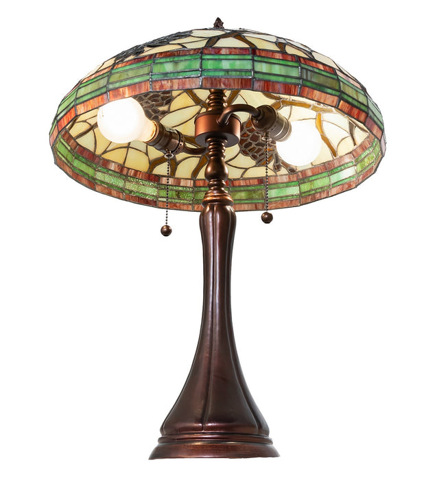Meyda Tiffany - 125610 - Two Light Table Lamp - Pinecone - Mahogany Bronze