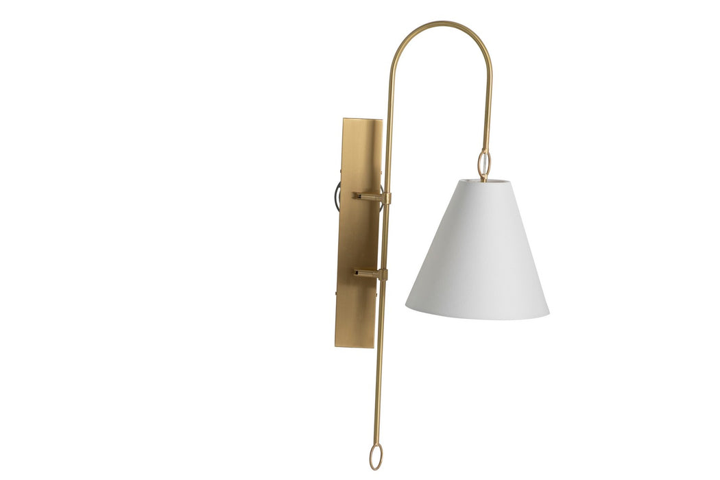 Gabby - SCH-175054 - One Light Wall Sconce - Anniston - Brass|Feather White Linen