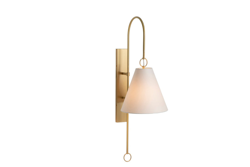 Gabby - SCH-175054 - One Light Wall Sconce - Anniston - Brass|Feather White Linen