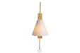 Gabby - SCH-175054 - One Light Wall Sconce - Anniston - Brass|Feather White Linen