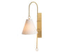 Gabby - SCH-175054 - One Light Wall Sconce - Anniston - Brass|Feather White Linen