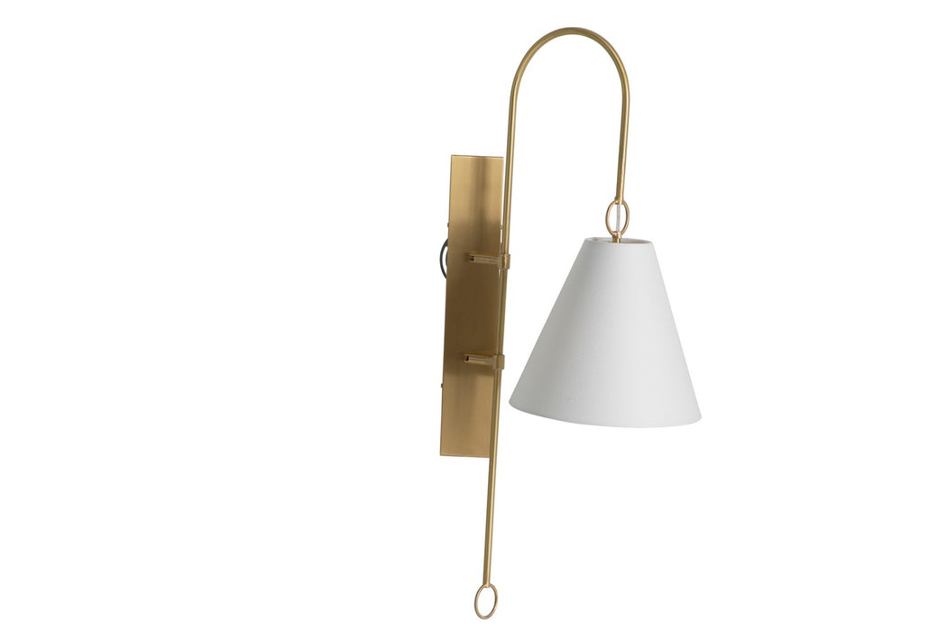 Gabby - SCH-175054 - One Light Wall Sconce - Anniston - Brass|Feather White Linen