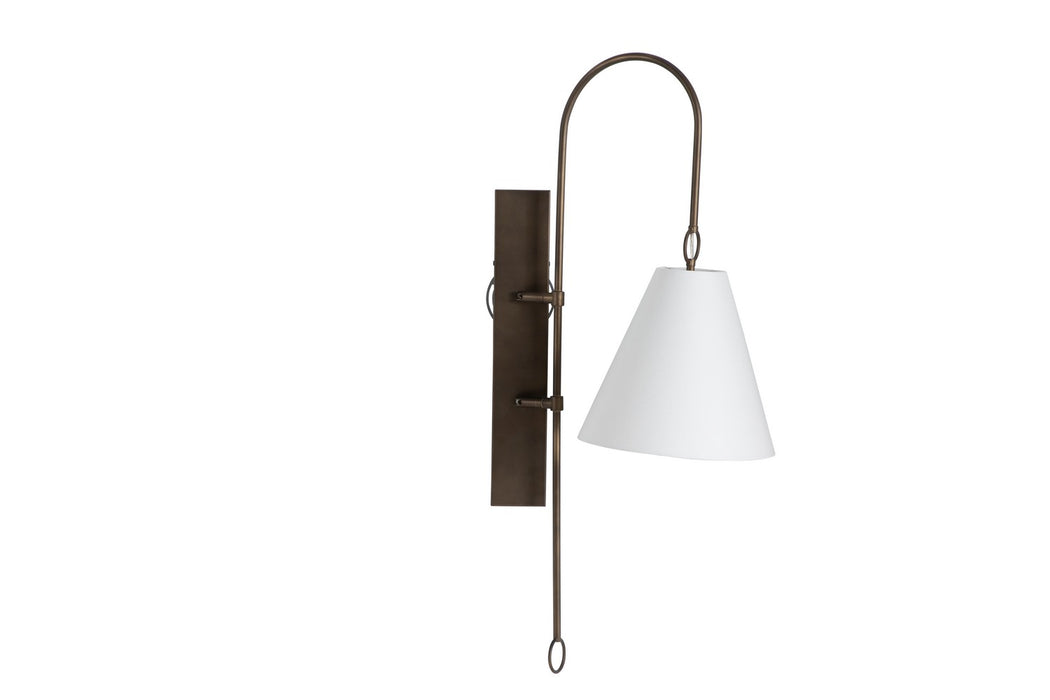 Gabby - SCH-175055 - One Light Wall Sconce - Anniston - Rubbed Bronze|Feather White Linen