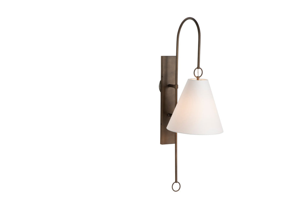 Gabby - SCH-175055 - One Light Wall Sconce - Anniston - Rubbed Bronze|Feather White Linen