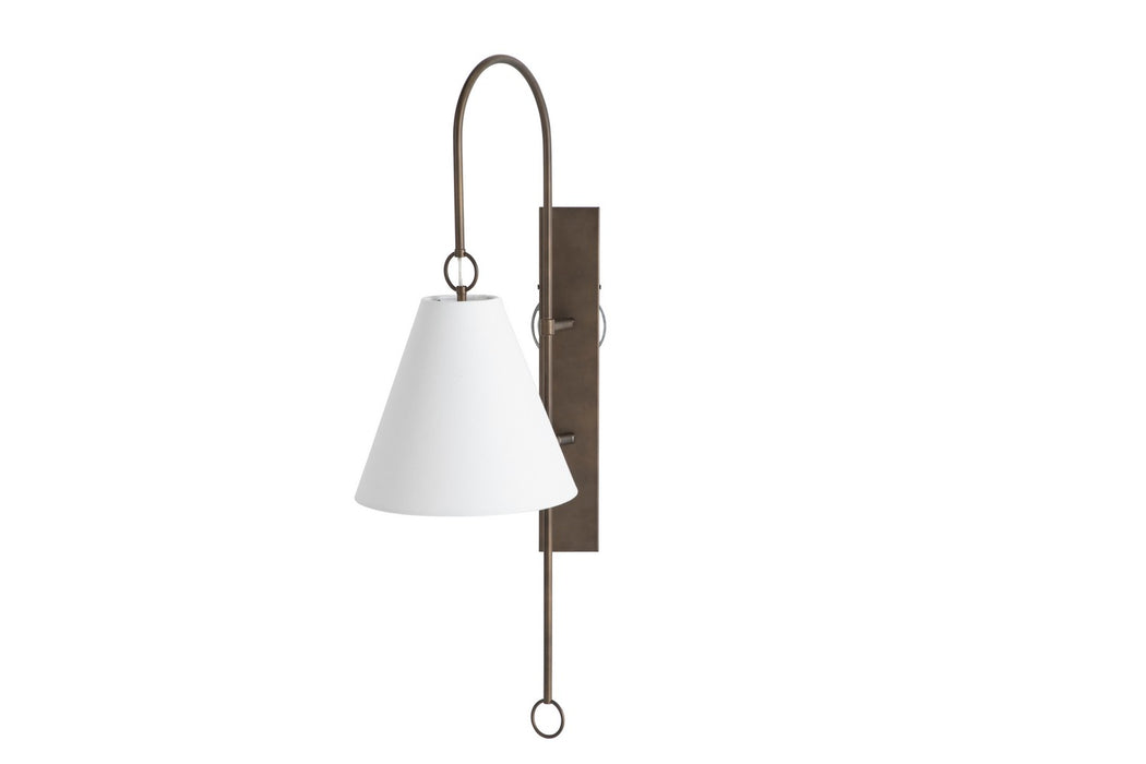 Gabby - SCH-175055 - One Light Wall Sconce - Anniston - Rubbed Bronze|Feather White Linen