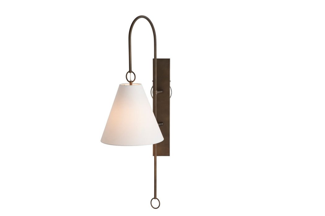 Gabby - SCH-175055 - One Light Wall Sconce - Anniston - Rubbed Bronze|Feather White Linen