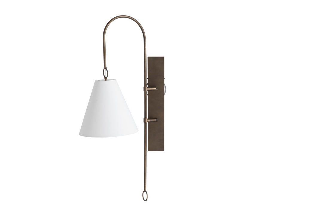 Gabby - SCH-175055 - One Light Wall Sconce - Anniston - Rubbed Bronze|Feather White Linen