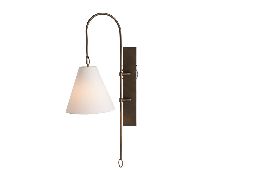 Gabby - SCH-175055 - One Light Wall Sconce - Anniston - Rubbed Bronze|Feather White Linen