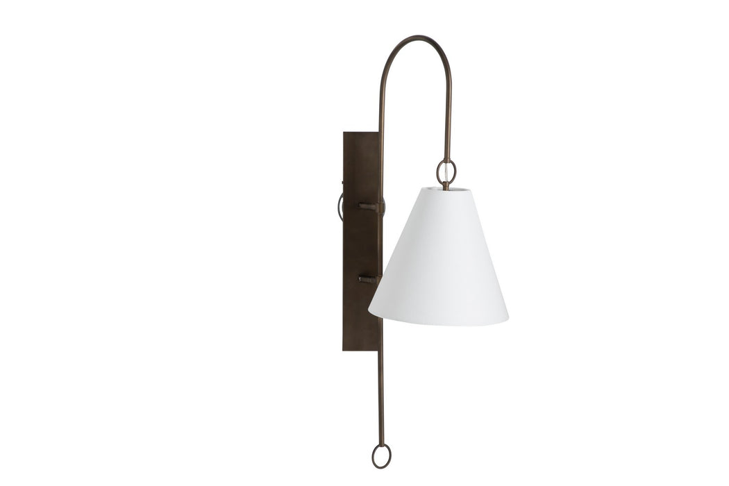 Gabby - SCH-175055 - One Light Wall Sconce - Anniston - Rubbed Bronze|Feather White Linen