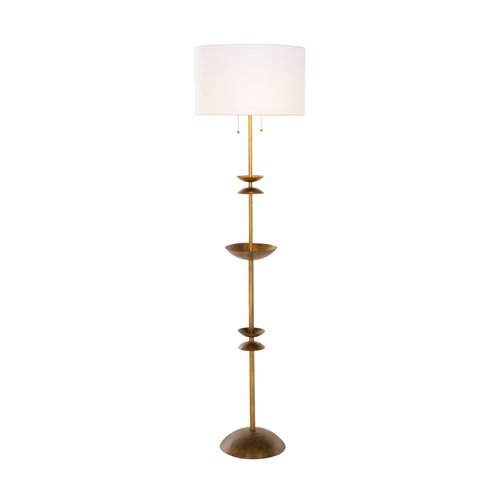 Gabby - SCH-175016 - Two Light Floor Lamp - Fari - Textured Brass|White Cotton