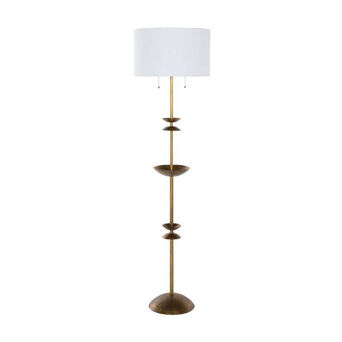 Gabby - SCH-175016 - Two Light Floor Lamp - Fari - Textured Brass|White Cotton