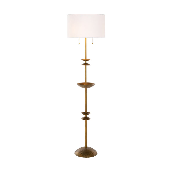 Gabby - SCH-175016 - Two Light Floor Lamp - Fari - Textured Brass|White Cotton