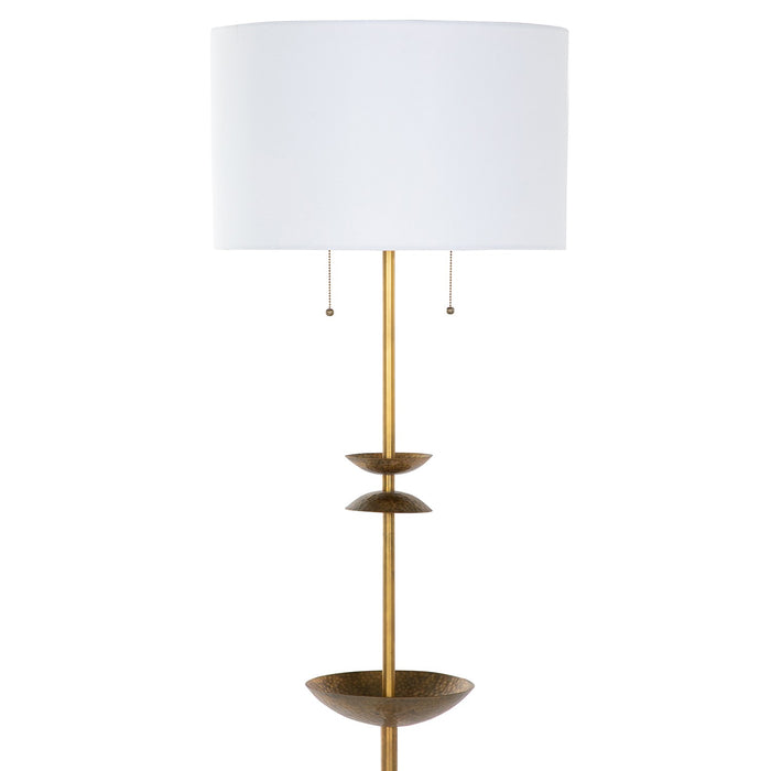 Gabby - SCH-175016 - Two Light Floor Lamp - Fari - Textured Brass|White Cotton