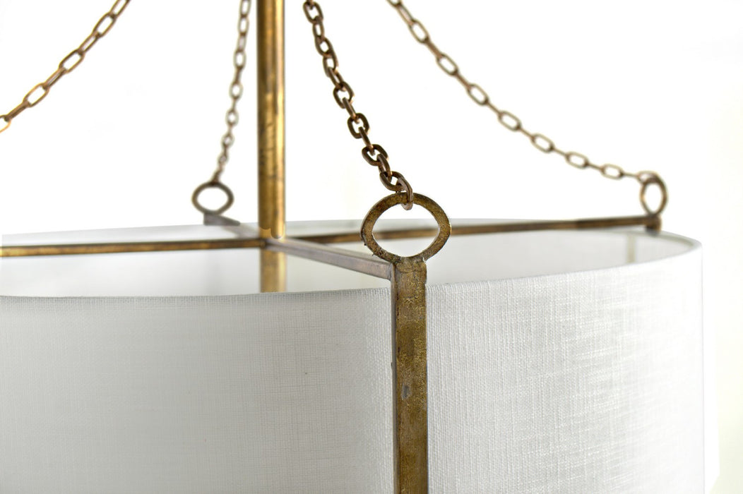 Gabby - SCH-158360 - Three Light Pendant - Ivan - Antique Gold|White Linen|White Acrylic Diffuser