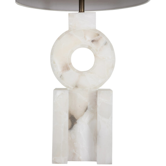 Gabby - SCH-170100 - Two Light Table Lamp - Kelsey - Feather White Linen/Brushed Copper/Alabaster