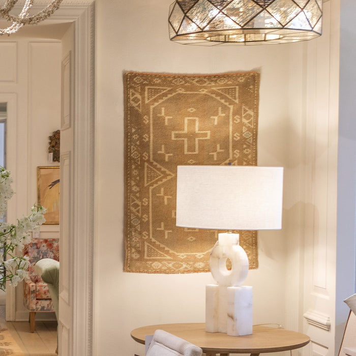 Gabby - SCH-170100 - Two Light Table Lamp - Kelsey - Feather White Linen/Brushed Copper/Alabaster