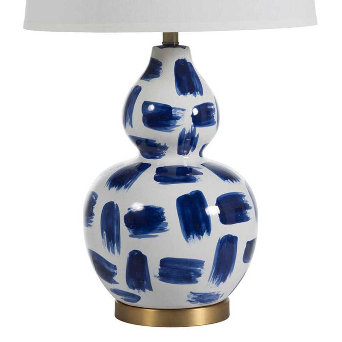 Gabby - SCH-159080 - One Light Table Lamp - Luca - Blue & White Painted Ceramic/Antique Brass