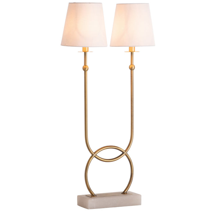 Gabby - SCH-175091 - Two Light Table Lamp - Mayfield - Matte Antique Brass|Feather White Linen|Natural Alabaster