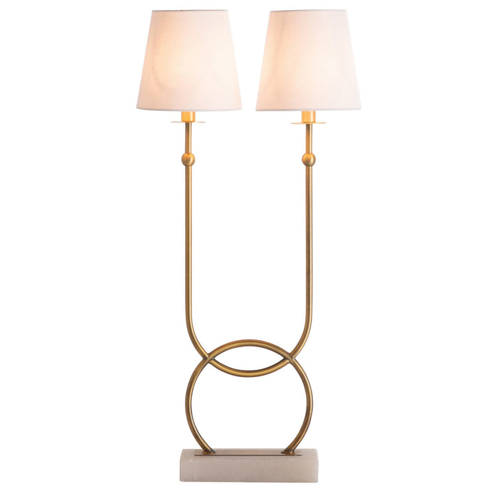 Gabby - SCH-175091 - Two Light Table Lamp - Mayfield - Matte Antique Brass|Feather White Linen|Natural Alabaster