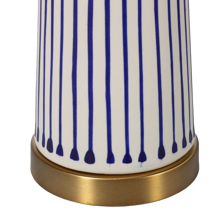 Gabby - SCH-157035 - One Light Table Lamp - Sophie - Navy and Cream Hand-Painted Ceramic/Antique Brass