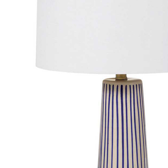 Gabby - SCH-157035 - One Light Table Lamp - Sophie - Navy and Cream Hand-Painted Ceramic/Antique Brass