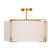 Gabby - SCH-170560 - Two Light Semi-Flush Mount - Theresa - Brass/Feather White Linen/White Acrylic