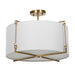 Gabby - SCH-170560 - Two Light Semi-Flush Mount - Theresa - Brass/Feather White Linen/White Acrylic