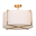 Gabby - SCH-170560 - Two Light Semi-Flush Mount - Theresa - Brass/Feather White Linen/White Acrylic