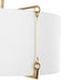Gabby - SCH-170560 - Two Light Semi-Flush Mount - Theresa - Brass/Feather White Linen/White Acrylic