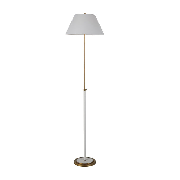 Gabby - SCH-166095 - One Light Floor Lamp - Vanna - White Shagreen|Matte Antique Brass|White Linen