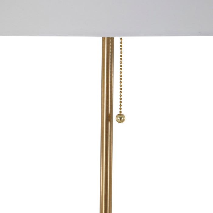 Gabby - SCH-166095 - One Light Floor Lamp - Vanna - White Shagreen|Matte Antique Brass|White Linen