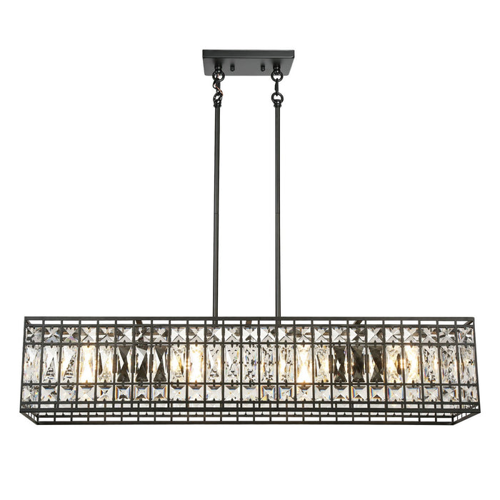 LNC - HA04111A - Four Light Island Pendant - Flat Black