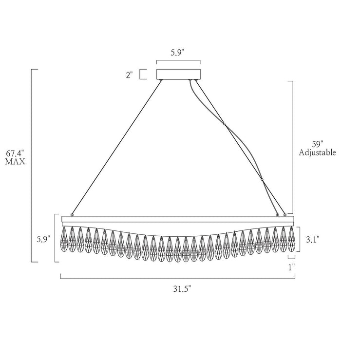 LNC - HA04965B - LED Chandelier - Brass