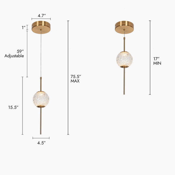 LNC - HA05050P - LED Pendant - Brass