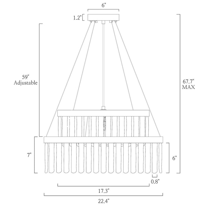 LNC - HA05079 - Six Light Chandelier - Brass