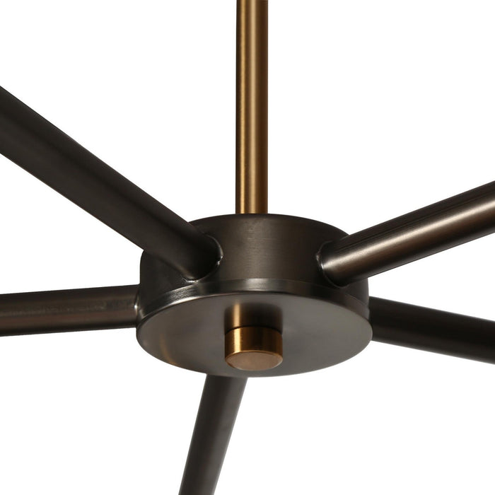 LNC - HA05090C5 - Five Light Chandelier - Brushed Gun Black/Brass