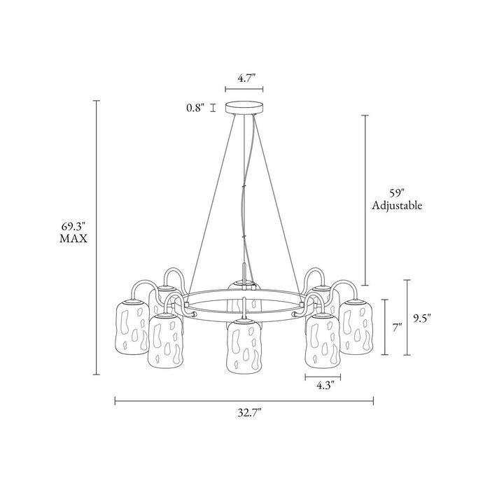 LNC - HA05090C8 - Eight Light Chandelier - Brushed Gun Black/Brass