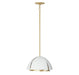 Savoy House - 7-1398-3-14 - Three Light Pendant - Brewster - Cavalier Gold with Royal White