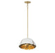 Savoy House - 7-1398-3-14 - Three Light Pendant - Brewster - Cavalier Gold with Royal White