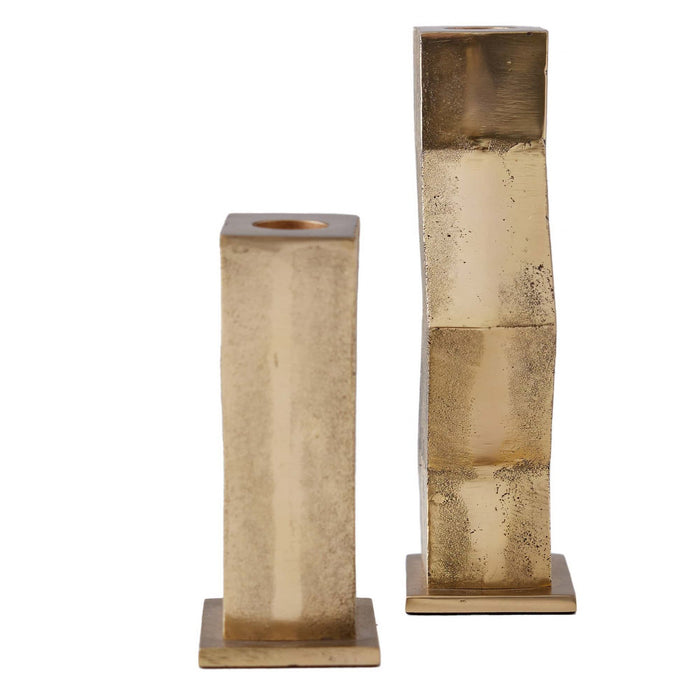 Arteriors - ACI01 - Candleholders, Set of 2 - Vesely - Antique Brass