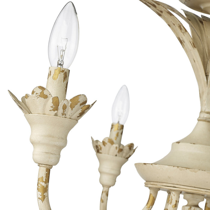 Golden - 0846-6SF AI - Six Light Semi-Flush Mount - Lillianne - Antique Ivory