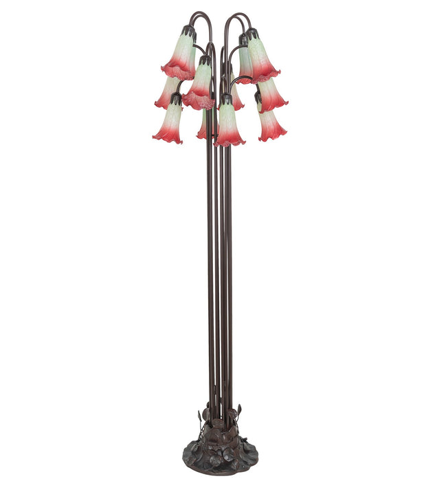 Meyda Tiffany - 185080 - 12 Light Floor Lamp - Seafoam/Cranberry - Mahogany Bronze