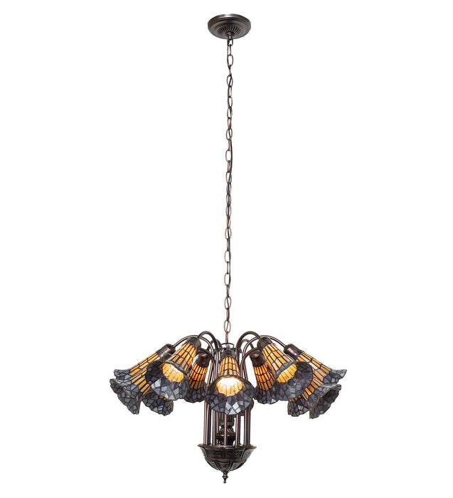 Meyda Tiffany - 251605 - 12 Light Chandelier - Stained Glass Pond Lily - Mahogany Bronze