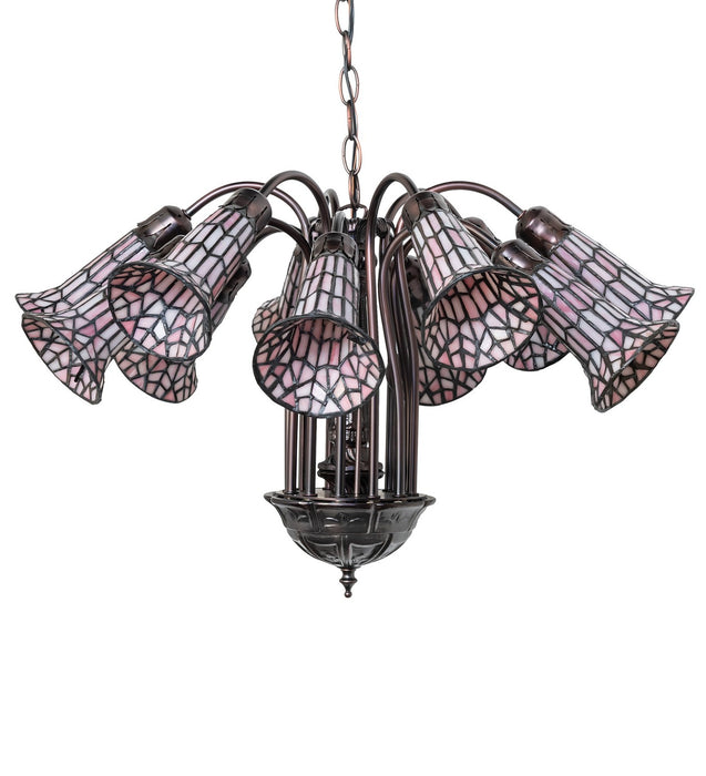 Meyda Tiffany - 251607 - 12 Light Chandelier - Stained Glass Pond Lily - Mahogany Bronze